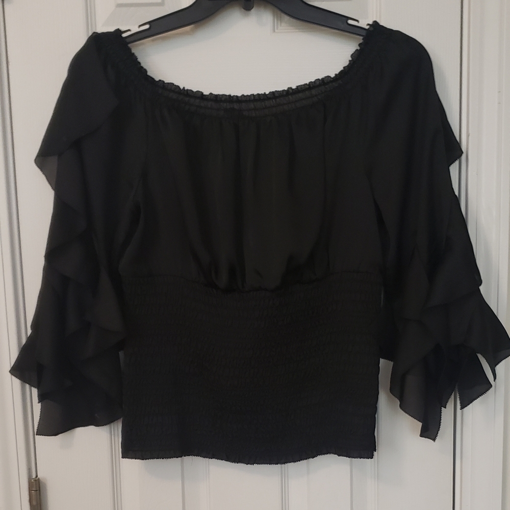 White House Black Market, womens top, size medium, off shoulder long sleeve